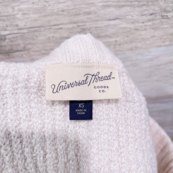 Universal Thread Mini Sweater Skirt Cream Pull On Cotton Blend Womens XS - Picture 4 of 7